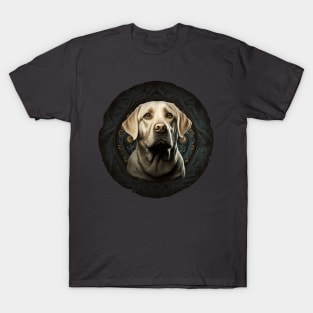 Circular Retro Labrador Owner Golden Black dog Dad Mom T-Shirt